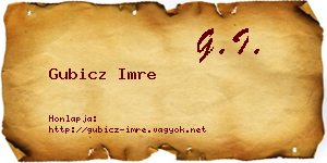 Gubicz Imre névjegykártya